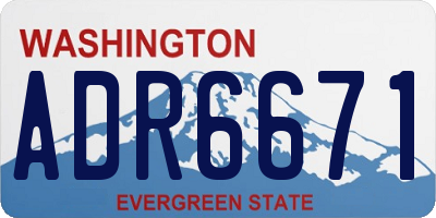 WA license plate ADR6671
