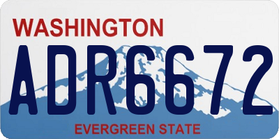 WA license plate ADR6672