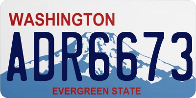 WA license plate ADR6673