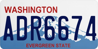 WA license plate ADR6674