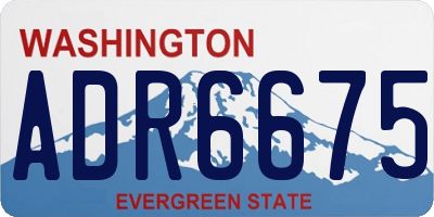 WA license plate ADR6675