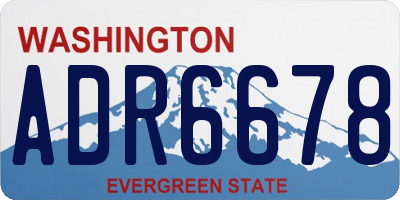 WA license plate ADR6678