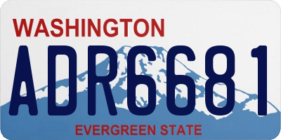 WA license plate ADR6681