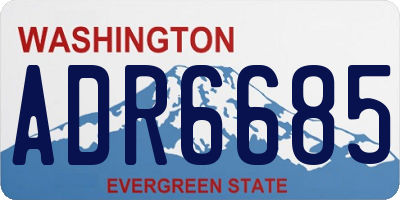 WA license plate ADR6685