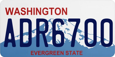 WA license plate ADR6700