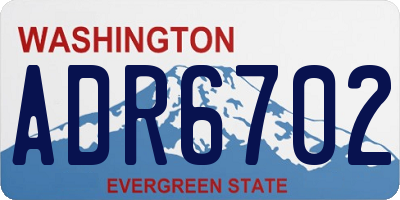 WA license plate ADR6702