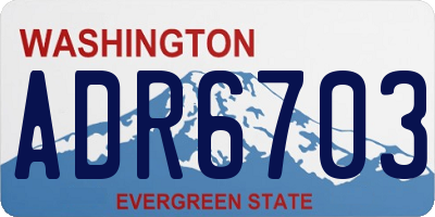 WA license plate ADR6703