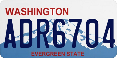 WA license plate ADR6704