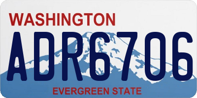 WA license plate ADR6706