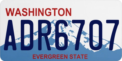 WA license plate ADR6707
