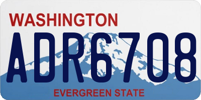 WA license plate ADR6708