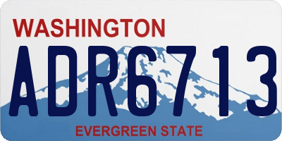 WA license plate ADR6713