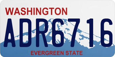 WA license plate ADR6716