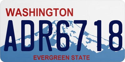 WA license plate ADR6718