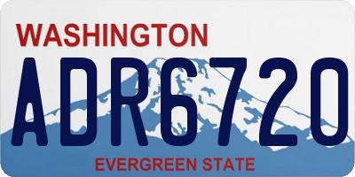 WA license plate ADR6720