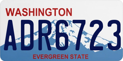 WA license plate ADR6723