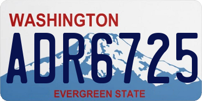 WA license plate ADR6725