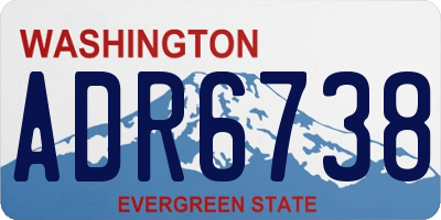 WA license plate ADR6738