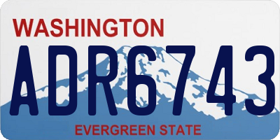 WA license plate ADR6743