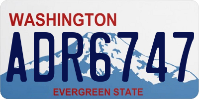 WA license plate ADR6747