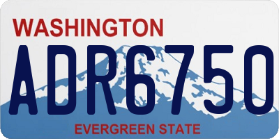 WA license plate ADR6750