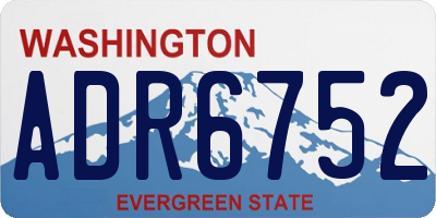 WA license plate ADR6752