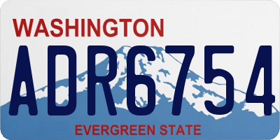 WA license plate ADR6754