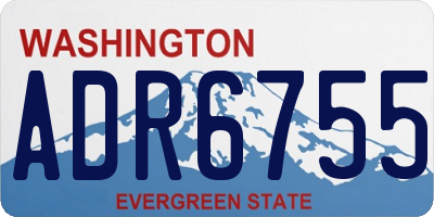 WA license plate ADR6755