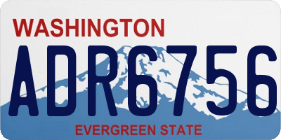 WA license plate ADR6756