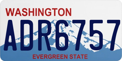 WA license plate ADR6757