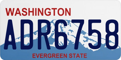 WA license plate ADR6758
