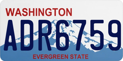 WA license plate ADR6759