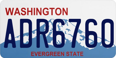 WA license plate ADR6760