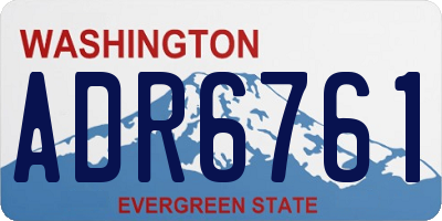 WA license plate ADR6761
