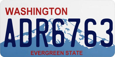 WA license plate ADR6763