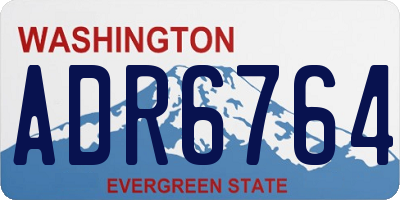 WA license plate ADR6764