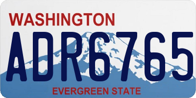WA license plate ADR6765