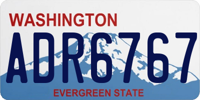 WA license plate ADR6767