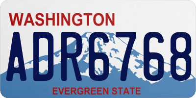 WA license plate ADR6768