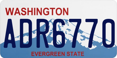 WA license plate ADR6770