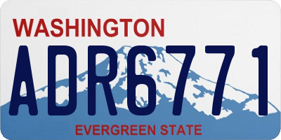 WA license plate ADR6771