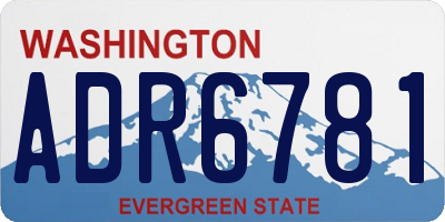 WA license plate ADR6781