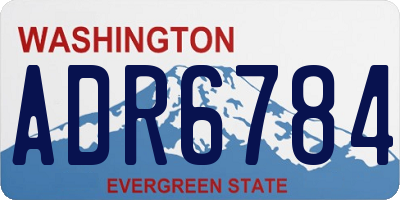 WA license plate ADR6784