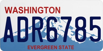 WA license plate ADR6785