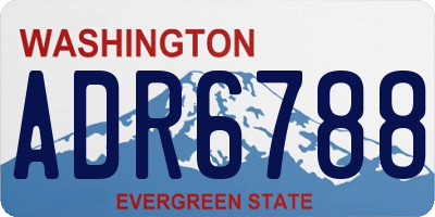 WA license plate ADR6788