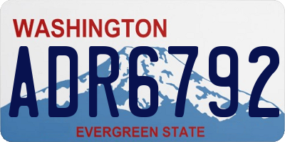 WA license plate ADR6792