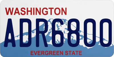 WA license plate ADR6800