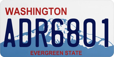 WA license plate ADR6801