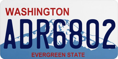 WA license plate ADR6802