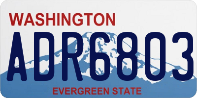 WA license plate ADR6803